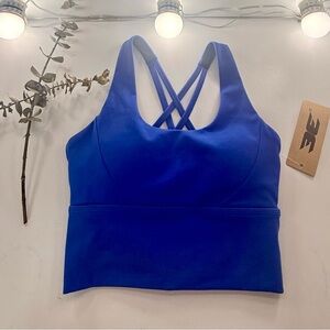 Cobalt Blue Crisscross Back Sports Bra